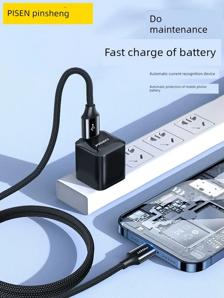 USB Magic Siyah 1.2m Hasır Örgülü Süper İletken Bakır Kablo (1 Alana 1 Bedava) - 4