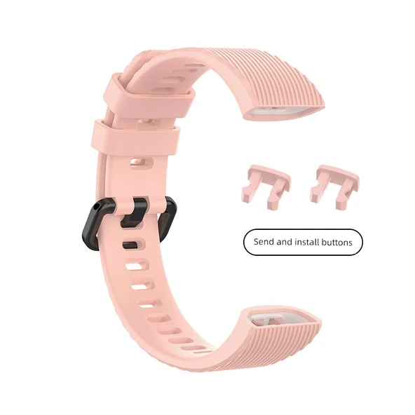 Huawei Band 4 Pro (TER-B29S) için Yumuşak Silikon Yedek Kayış - Pembe