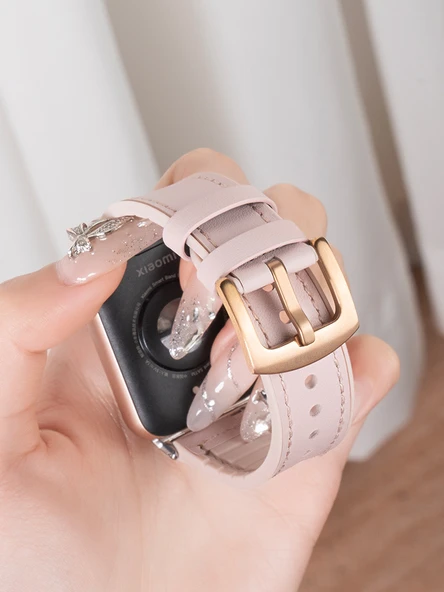 Xiaomi Bracelet 8Pro Altın Konnektörlü Kayış - Pembe - 6