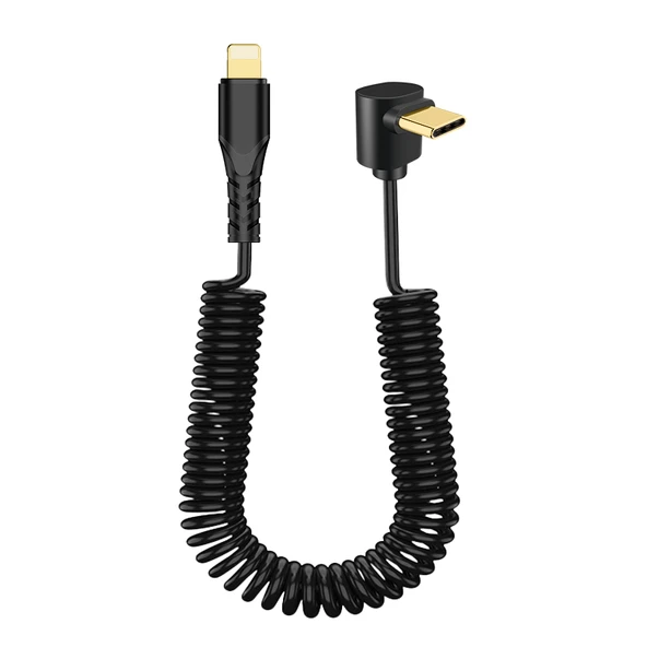 Type C - Apple PD Stereo Dirsek - Düz Yaylı Hızlı Şarj Kablosu - Uzun - 5