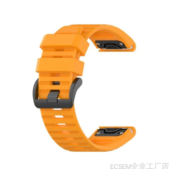 Garmin Fenix 7X (26mm) Silikon Saat Kordonu - Kehribar Sarısı