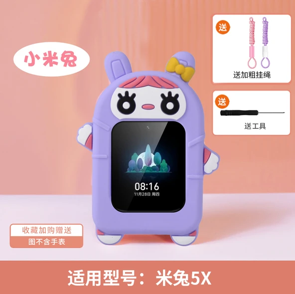 Xiaomi Mi Tu 5X Saat Kolyesi - Mor Mi Tu + 2 Kordon