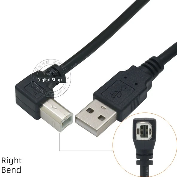 0.5m Yazıcı Data Kablosu - [Sağ-A Düz] 2628AWG Çekirdekli + Çift Katmanlı Korumalı