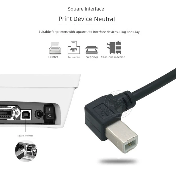 0.5m Yazıcı Data Kablosu - [Sol-Sol] 2628AWG Çekirdekli + Çift Katmanlı Korumalı + Topraklı - Resim 4