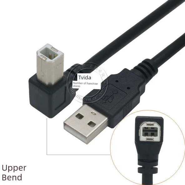 0.5m Yazıcı Data Kablosu - [Üst-A Düz] 2628AWG Çekirdekli + Çift Katmanlı Korumalı