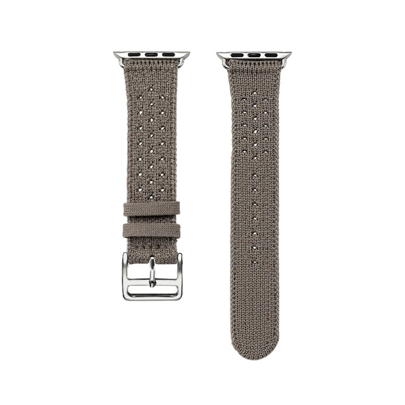Nylon Örgü Apple Watch Kordonu 42mm (1~3 Gen) Tek Katmanlı Film - Koyu Gri