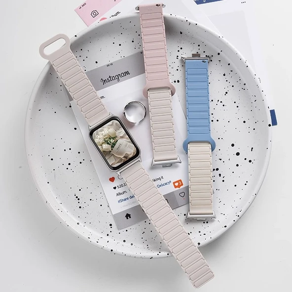 Xiaomi Bracelet 9Pro Yıldız Işığı Turuncu Silikon Manyetik Kordon - 6