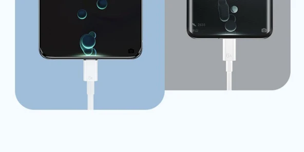 Type-C 6A 100W Süper Hızlı Şarj Data Kablosu - 1m Beyaz - Resim 9