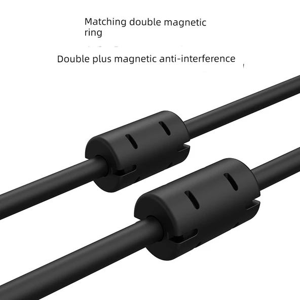 PLC Programlama USB Kablosu - 3m - Kare Data Hattı - Çift Manyetik Halka - Üst Düzey - 3