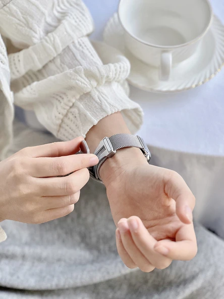 Xiaomi Bileklik 8/9 Pro Uyumlu Milanese Siyah Kordon - 3