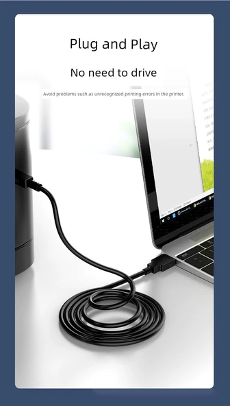 USB Type-C Yazıcı Kablosu - 3 Metre - 8