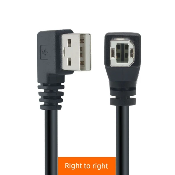 0.5m Yazıcı Data Kablosu - [Sağ-Sağ] 2628AWG Çekirdekli + Çift Katmanlı Korumalı + Topraklı