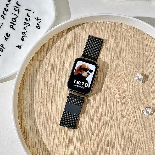Xiaomi Bileklik 8/9 Pro Uyumlu Milanese Siyah Kordon