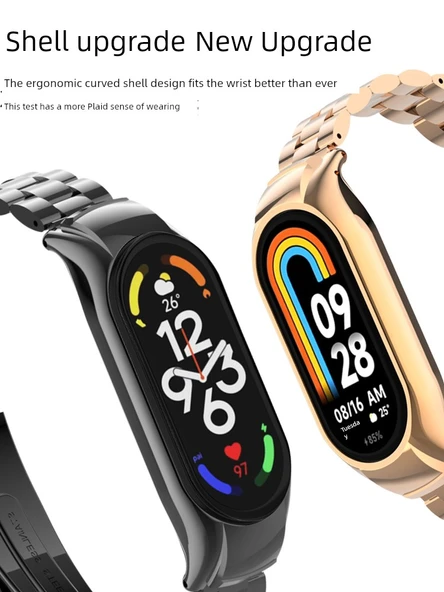 Xiaomi Mi Band 9 Seramik Uyumlu Çelik Kordon - Rose Gold - 2