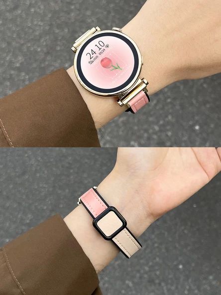 Xiaomi Watch S4sport Uyumlu Kayısı Rengi Deri Manyetik Kordon - 3