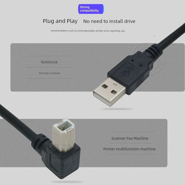 1.5m Yazıcı Data Kablosu - [Üst-A Düz] 2628AWG Çekirdekli + Çift Katmanlı Korumalı - Resim 7
