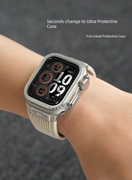 Apple Watch 44mm S6/5/4/SE Siyah Kasa + 2 Ekran Koruyucu Film - 8