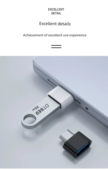 Type-C USB 2.0 OTG Adaptör - Beyaz (1 Adet) - 7