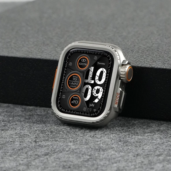 Apple Watch 44mm S6/5/4/SE Siyah Kasa + 2 Ekran Koruyucu Film - 3