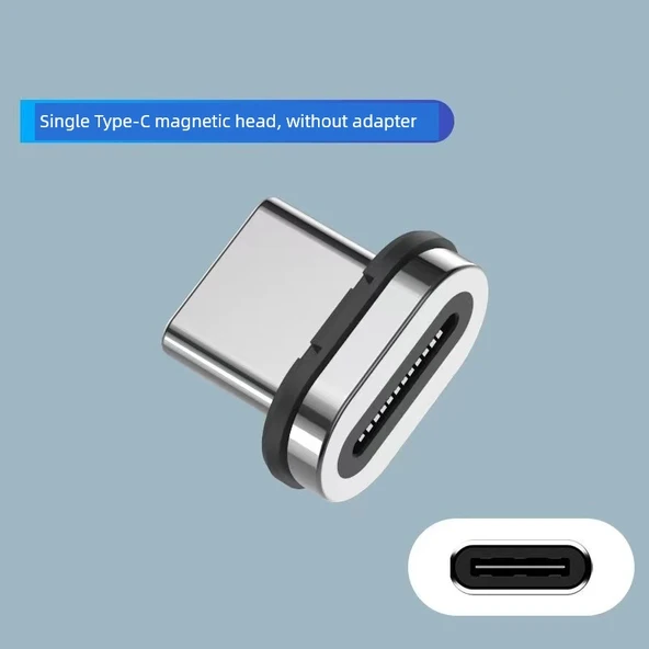 160W Manyetik Type-C Adaptör - Adaptör + Manyetik Başlık, Düz Yan Lambalı - 3