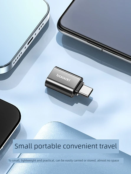 Type-C - Micro USB OTG Adaptör - Mavi - 5