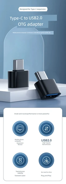 Type-C USB 2.0 OTG Adaptör - Beyaz (1 Adet) - 4