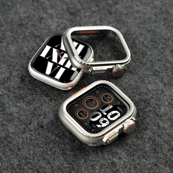 Apple Watch 44mm S6/5/4/SE Siyah Kasa + 2 Ekran Koruyucu Film - 4