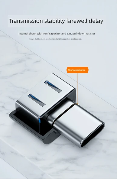 Type-C USB 2.0 OTG Adaptör - Beyaz (1 Adet) - 6