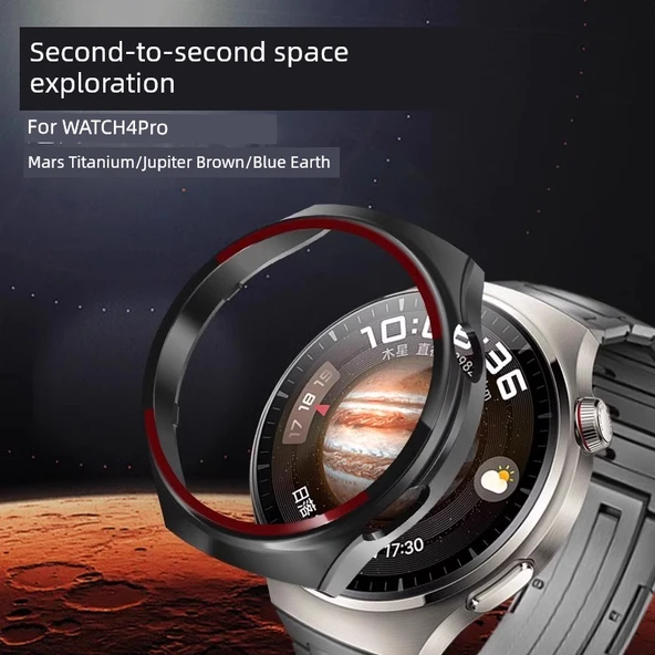 Huawei Watch4 Pro Uyumlu Uzay Keşfi Temalı Hidrojel Film Ekran Koruyucu - Mavi Dünya - 4