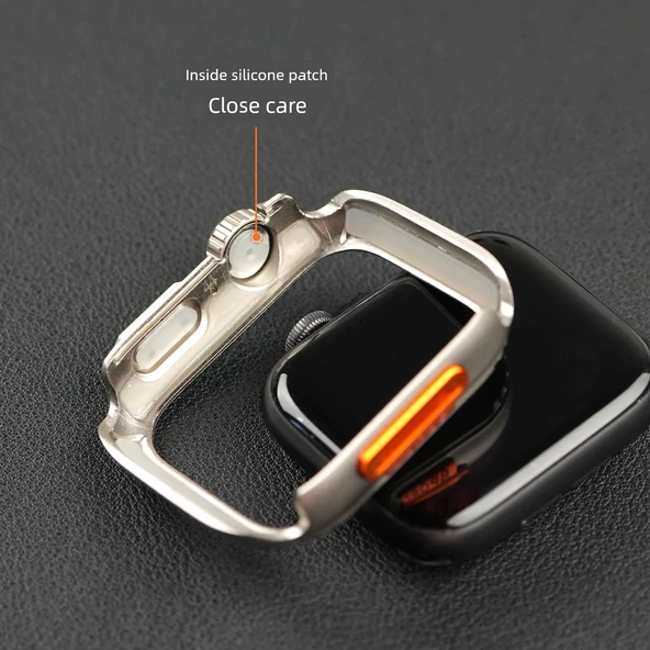 Apple Watch 44mm S6/5/4/SE Siyah Kasa + 2 Ekran Koruyucu Film - 5