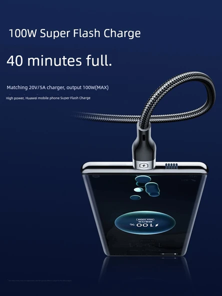 3'ü 1 Arada USB Şarj Kablosu - 1.5m Zeytin Yeşili + QC3.0 Hızlı Şarj Seti - 4