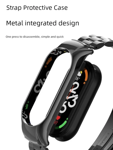 Xiaomi Mi Band 9 Seramik Uyumlu Çelik Kordon - Rose Gold - 3