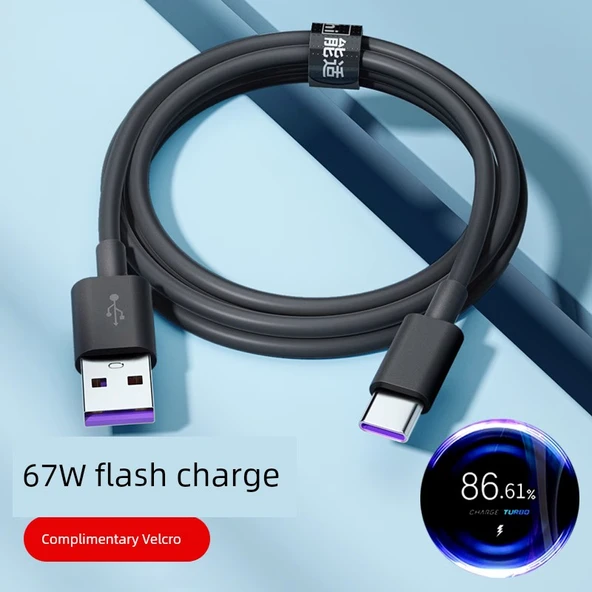 USB Type-C Kablo - 1.5 Metre - Siyah (5A Süper Hızlı Şarj, Avantajlı Tekli Paket) - 2