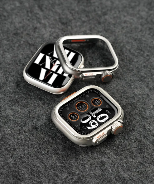 Apple Watch 44mm S6/5/4/SE Siyah Kasa + 2 Ekran Koruyucu Film - 9