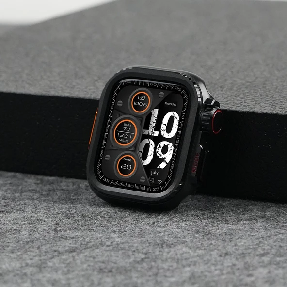 Apple Watch 44mm S6/5/4/SE Siyah Kasa + 2 Ekran Koruyucu Film