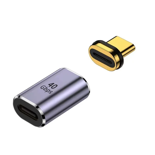 160W Manyetik Type-C Adaptör - Adaptör + Manyetik Başlık, Düz Yan Lambalı - 4