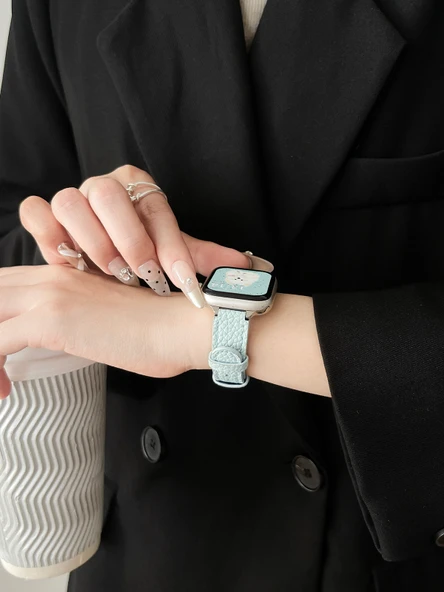 Redmi Watch 5 Lichi Desen Atina Siyahı Deri Kordon (Model 2) - 5