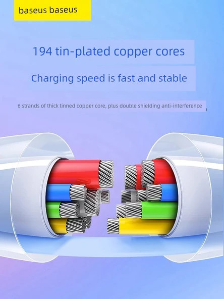 Çift Başlıklı Type-C Data Kablosu PD100W Hızlı Şarj - Pembe 2m (Otomatik Kapanma) - 4