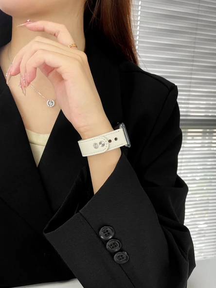 Huawei Watch FIT/FIT NEW/Elegant/Fashion için Deri Kordon - Çift Düğmeli - Kahverengi - 5