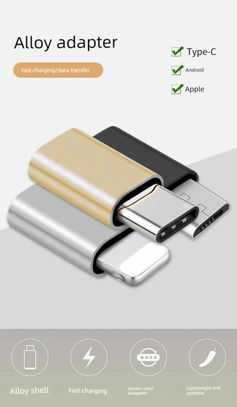 Çoklu Arayüz USB Adaptörü - Apple - Android Gümüş Alaşım - 7