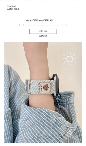 Apple Watch 38mm S3/2/1 Uyumlu Bordo Naylon Örgü Kordon - 8