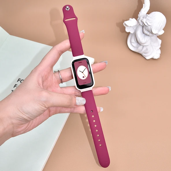 Redmi Bileklik 2 Uyumlu Silikon Kordon - SLR Tokalı - Mor 1