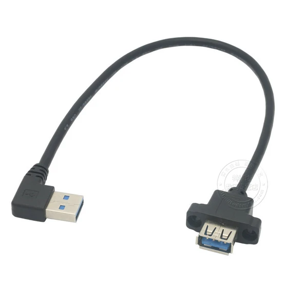 USB 2.0 Erkek - Dişi Uzatma Kablosu - Sağ Bükümlü - Konveks 10mm - 0.3m - Resim 10