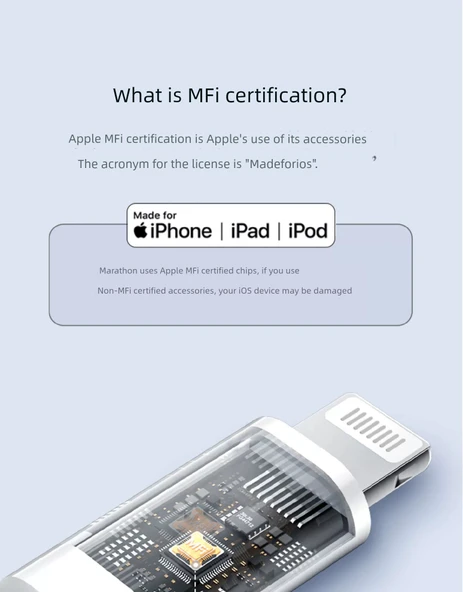1.2m Apple MFi Sertifikalı PD Hızlı Şarj Lightning Kablosu - 6