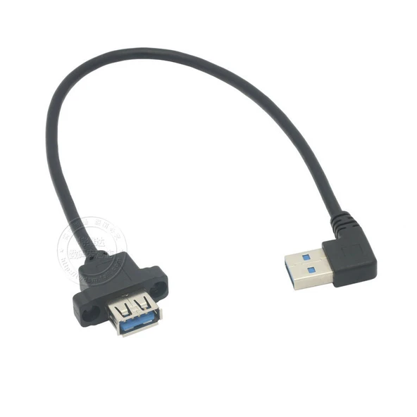 USB 2.0 Erkek - Dişi Uzatma Kablosu - Sol Bükümlü - Konveks 10mm - 1m - 11