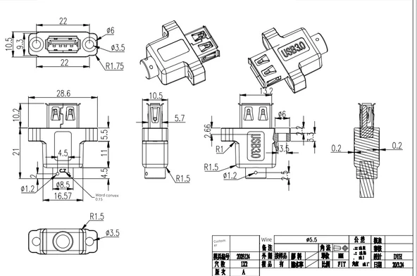 USB 2.0 Erkek - Dişi Uzatma Kablosu - Düz Başlıklı - Konveks 10mm - 0.15m - Resim 7
