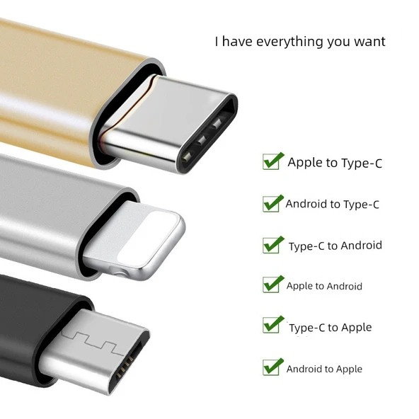Çoklu Arayüz USB Adaptörü - Apple - Android Gümüş Alaşım - 3