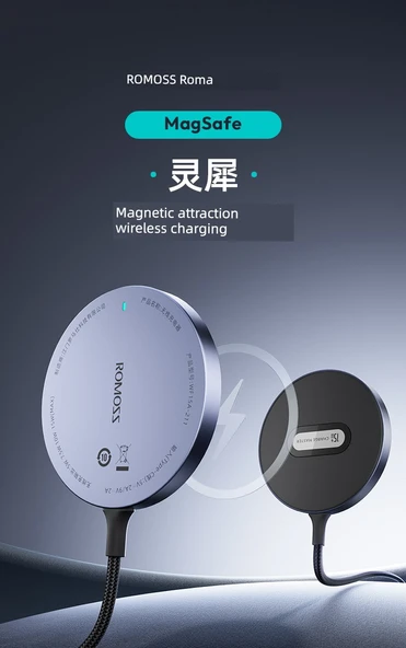 Manyetik Ultra İnce 15W Kablosuz Şarj Aleti - Qi2 Sertifikalı - 7