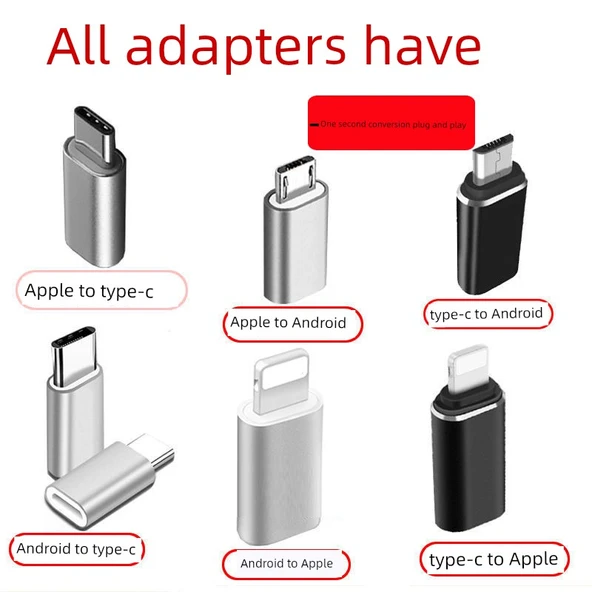 Çoklu Arayüz USB Adaptörü - Android - Type-C Siyah Alaşım - 2