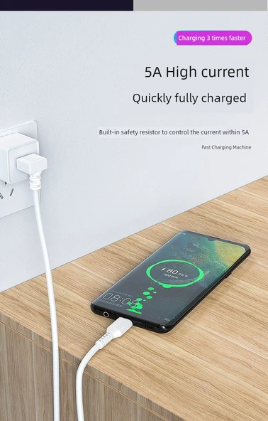 66W USB Type-C Hızlı Şarj Dirsek Kablosu 5A - 1m Siyah Aşağı Bükümlü - 8